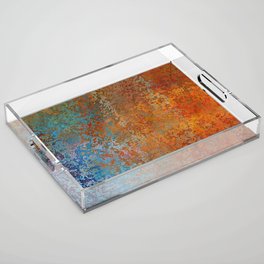 Vintage Rust, Copper and Blue Acrylic Tray