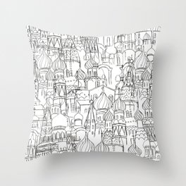 Russian cathedral church line drawing Throw Pillow