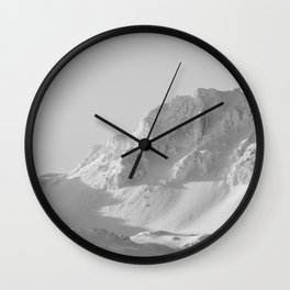 The world of snow and ice | Top of the mountain glacier view black and white | Iceland travel photography  Wall Clock