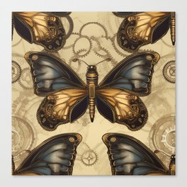 Steampunk #18 Seamless Butterfly Pattern Boho Trendy Shapes Art Prints Canvas Print