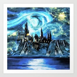 Starry night in H magic castle - part 2 Art Print