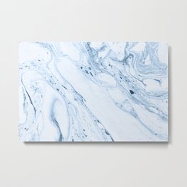 White & Blue-Gray Marble Metal Print | Digital, Marbletexture, Modern, Pattern, Marbleswirls, Abstracttrendy, Blue Gray, Graphicdesign, White 