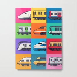 World Trains Grid Pattern Metal Print | Russia, London, Paris, Subway, France, Graphicdesign, England, Metro, Berlin, Germany 