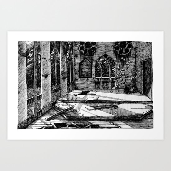 Moon Church Art Print