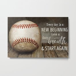 Baseball - Start Again Metal Print