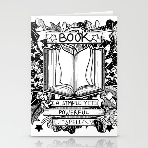 Book Simple Yet Powerful Line Art Illustration Stationery Cards
