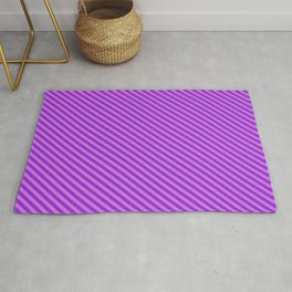 [ Thumbnail: Orchid & Purple Colored Striped/Lined Pattern Rug ]