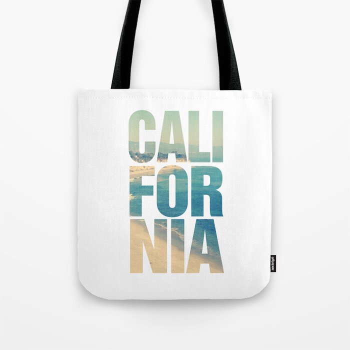 California Vintage Beach Summer Typography Tote Bag