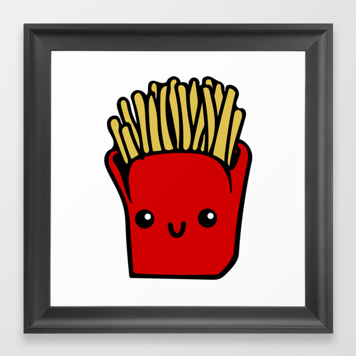 Fries Fun Cartoon Chips Character Characters Cute Fast Food Framed Art Print By Abllo Society6,Shy Anime Girl Eyes Drawing
