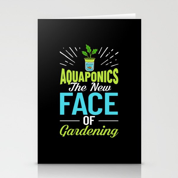 Aquaponic Fish Tank System Farmer Gardening Stationery Cards
