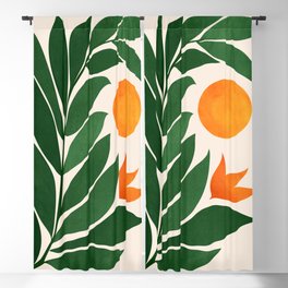 Tropical Forest Sunset / Mid Century Abstract Shapes Blackout Curtain | Colorful, Plant, Green, Retro, Art, Shapes, Illustration, Design, Mid Century, Curated 