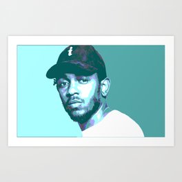 Kendrick Lamar, Aqua-Toned Art Print