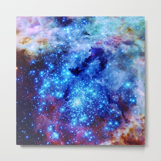 galaxy blue sparkle Metal Print