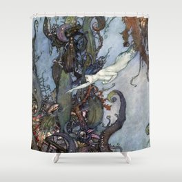 Vintage Mermaid  Shower Curtain