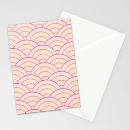 Peach Pink Art Deco Minimal Arch Pattern  Stationery Card
