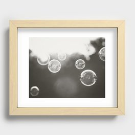 Bubble Photography, Black and White Bathroom Art, Laundry Room Photo Recessed Framed Print