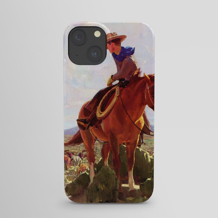 “Horse Herder” by W Herbert Dunton iPhone Case