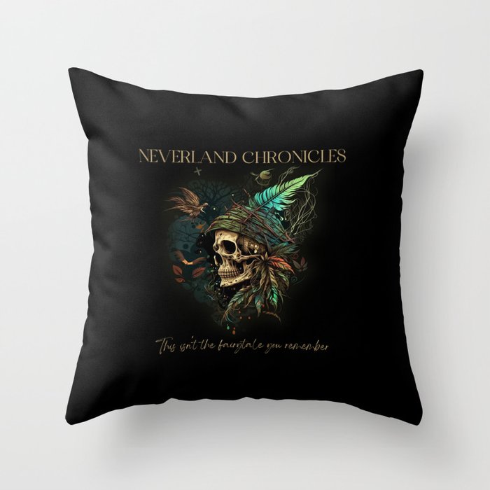 Neverland Skull Logo Throw Pillow