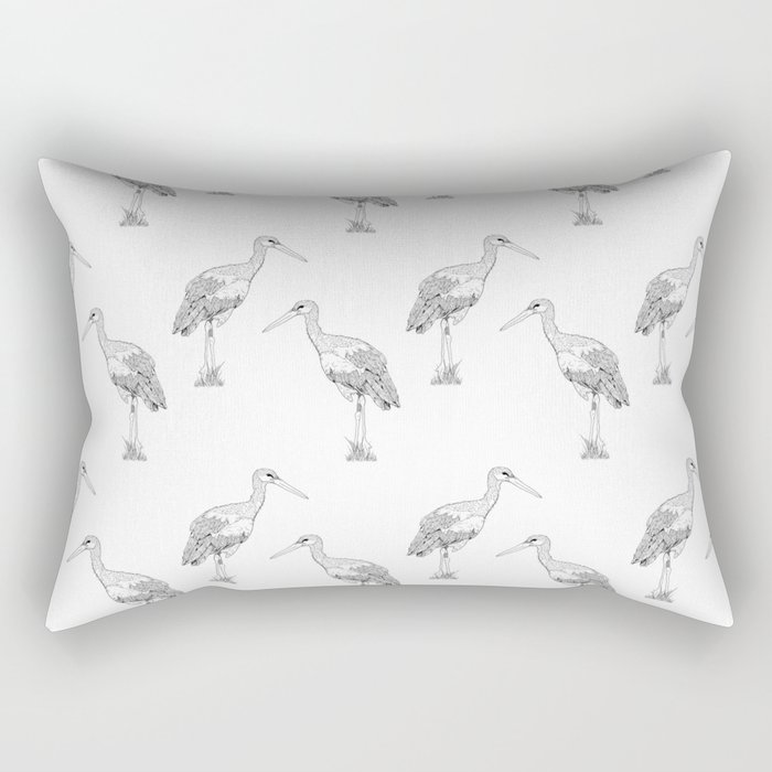 Stork pattern Rectangular Pillow