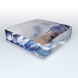 Bird in ocean Outdoor Floor Cushion