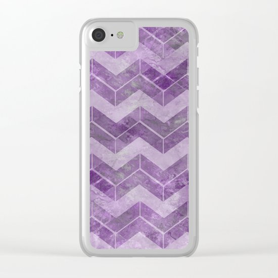 Chevron pattern, watercolors purple Clear iPhone Case