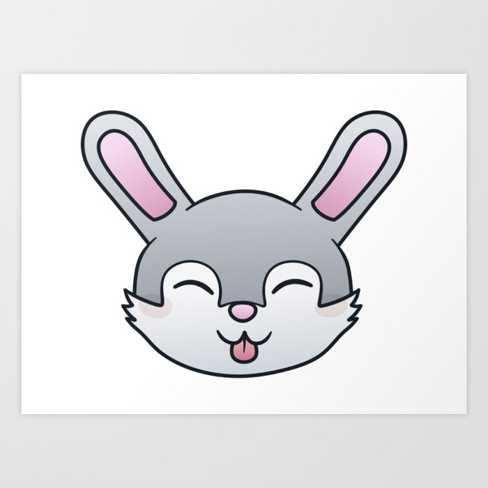 Cute rabbit blep Art Print