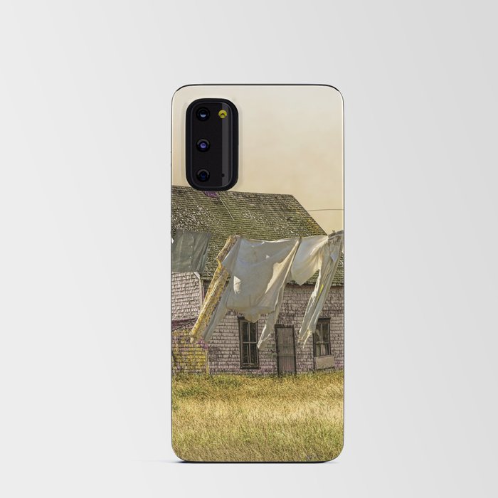Retro Style Wash on the Clothesline by Prairie Farm House Android Card Case