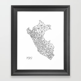 Mapa Peru Framed Art Print