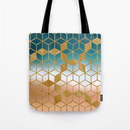 Golden Cubes Tote Bag