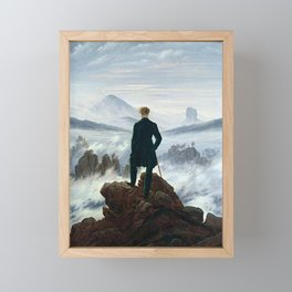 Wanderer above the Sea of Fog Painting by Caspar David Friedrich Framed Mini Art Print