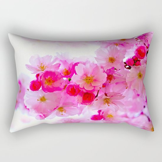 PINK CHERRY BLOSSOMS Rectangular Pillow