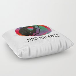 Yin And Yang, Find Balance, Psychedelic Rainbow Art Floor Pillow