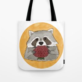Strawberry Racoon Tote Bag