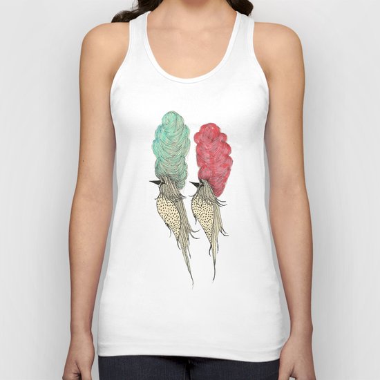 Bouffant Birds Unisex Tank Top