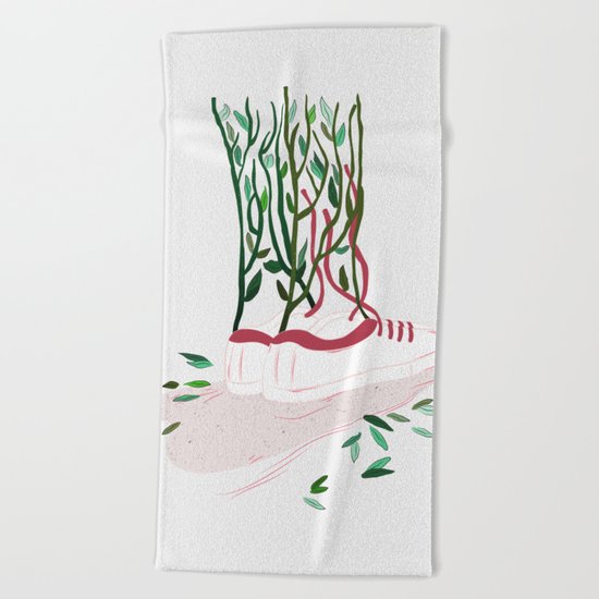 Shoes and Branches Beach Towel