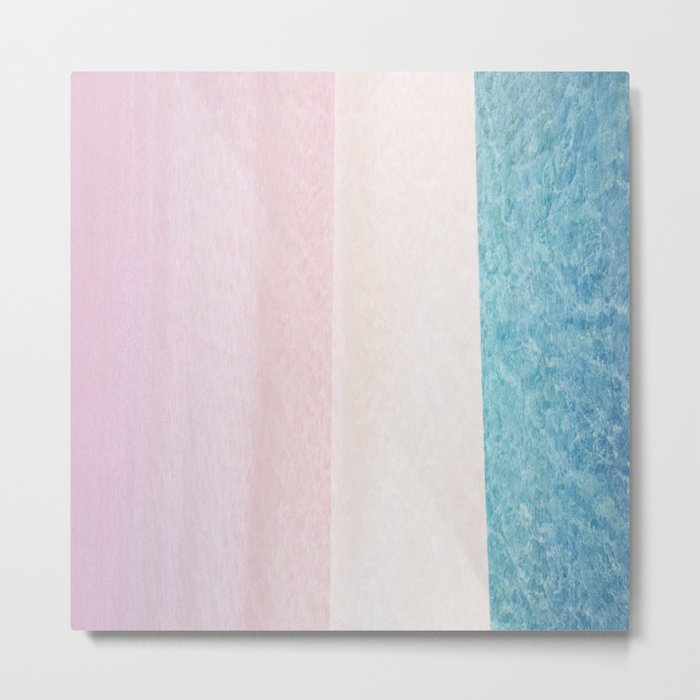 pink and blue color blocking line function Metal Print