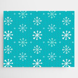 White Blue Beautiful Christmas Patterns Snowflake Jigsaw Puzzle