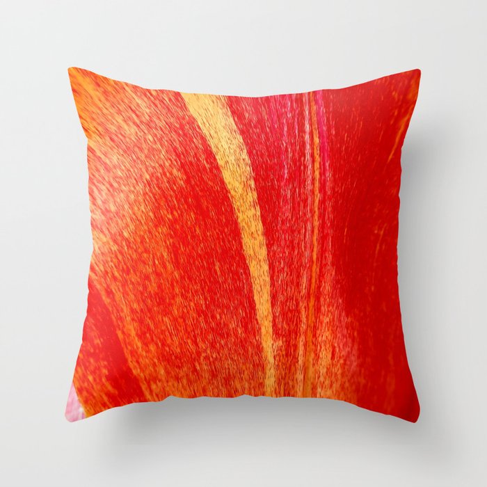 Bright Red and Orange Abstract Tulip Flower Petal Pattern Throw