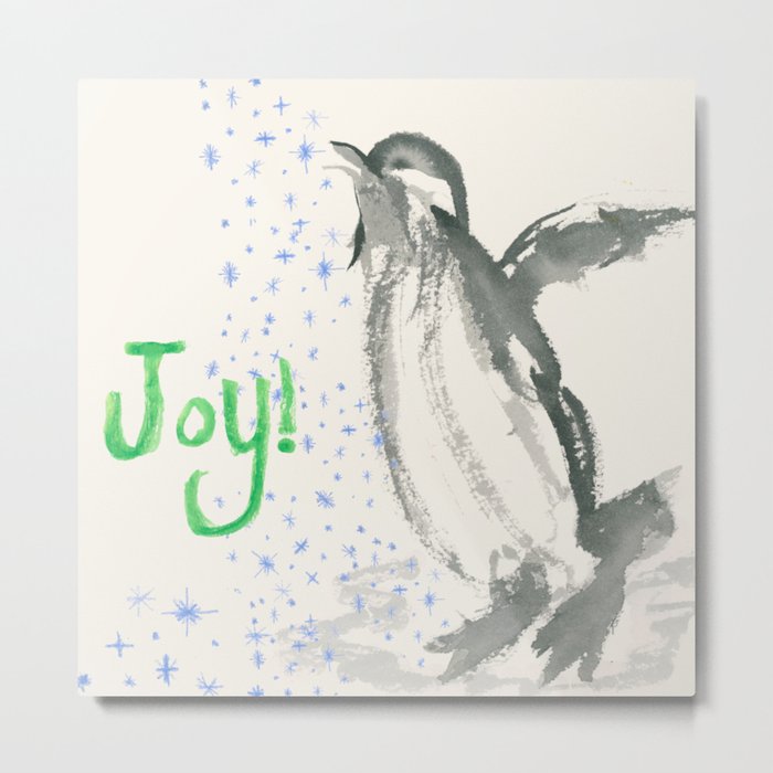 Joyful Penguin Metal Print
