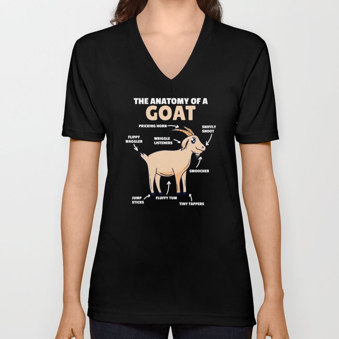 Anatomy Of A Goat Cute Goats Explanation V Neck T Shirt
