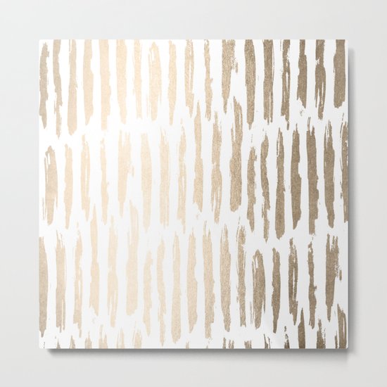 White Gold Sands Vertical Dash Metal Print