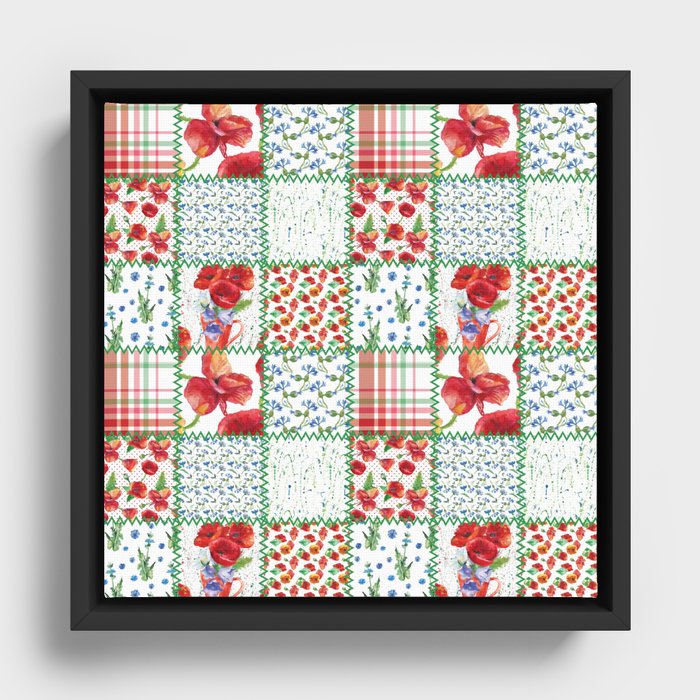 Floral patchwork patterns    Framed Canvas