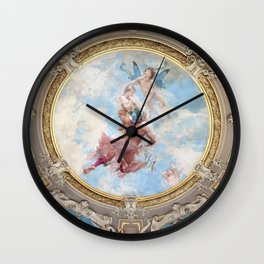 Château De Chantilly ceiling painting, Renaissance Baroque Fresco Wall Clock