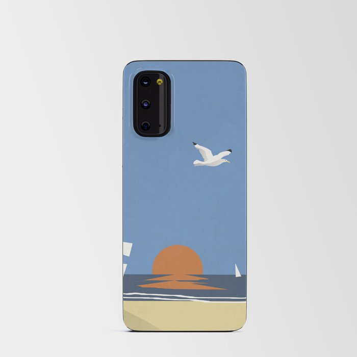 Sea, sun and boat Android Card Case