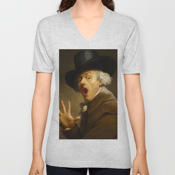 Self-Portrait, The Surprise, 1790 by Joseph Ducreux V Neck T Shirt
