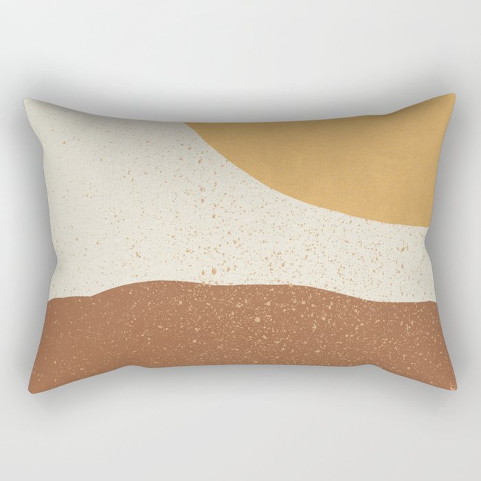 Minimalist Painting - Gold Brown Rectangular Pillow