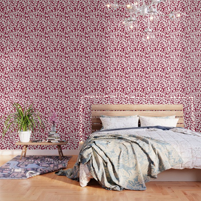 White Matisse cut outs seaweed pattern 6 Wallpaper