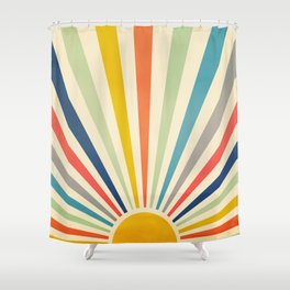 Sun Retro Art III Shower Curtain