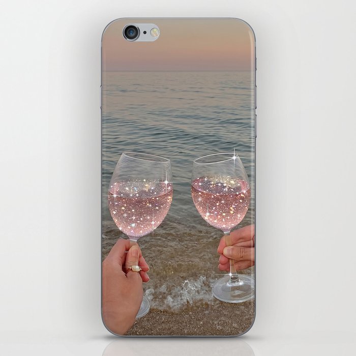 Wine Glass Glitter Sunset Drinks  iPhone Skin