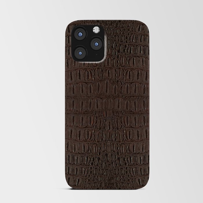 Brown Alligator Skin Print iPhone Card Case